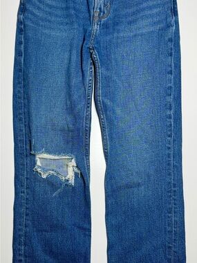 Abercrombie & Fitch The Ankle Straight Ultra High Rise Jeans 24/00R Blue Denim